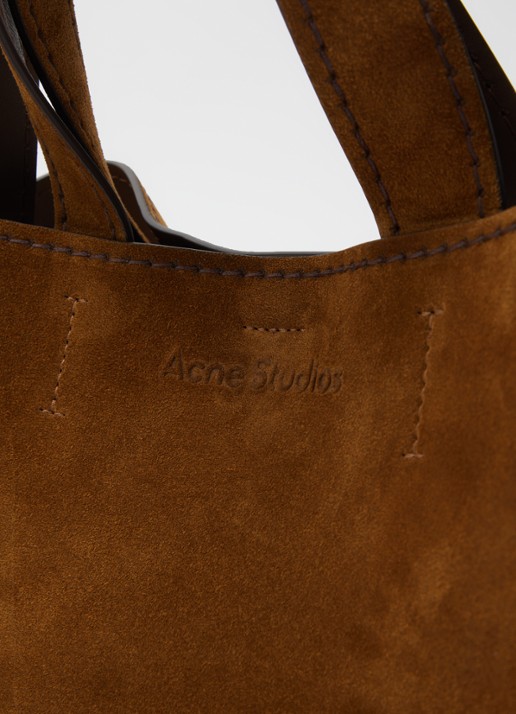 Acne Studios Schoudertas van suède afneembare schouderriem - detail 6 cognac