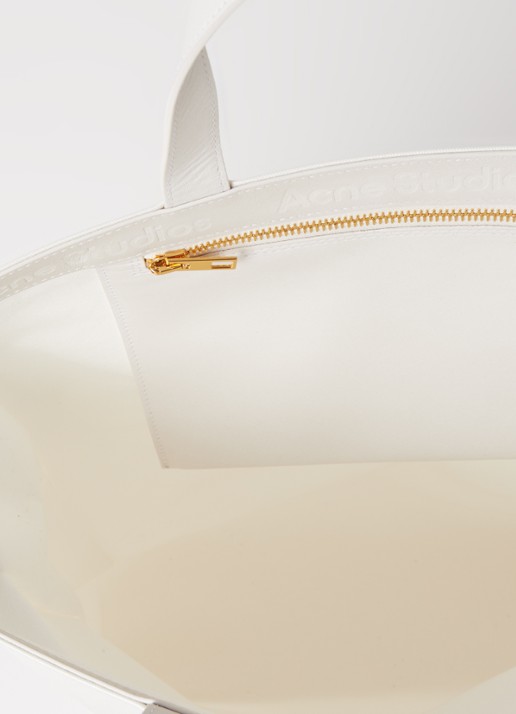 Acne Studios Shopper met leren details en metallic finish - detail 3 wit