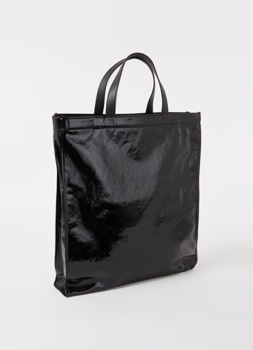 Acne Studios Shopper met leren details en metallic finish - achterkant 4 zwart