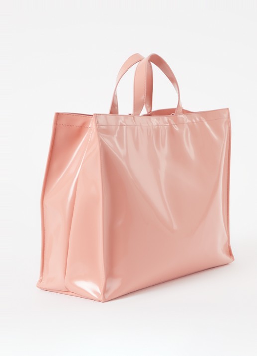 Acne Studios Shopper met logo - achterkant zalmroze