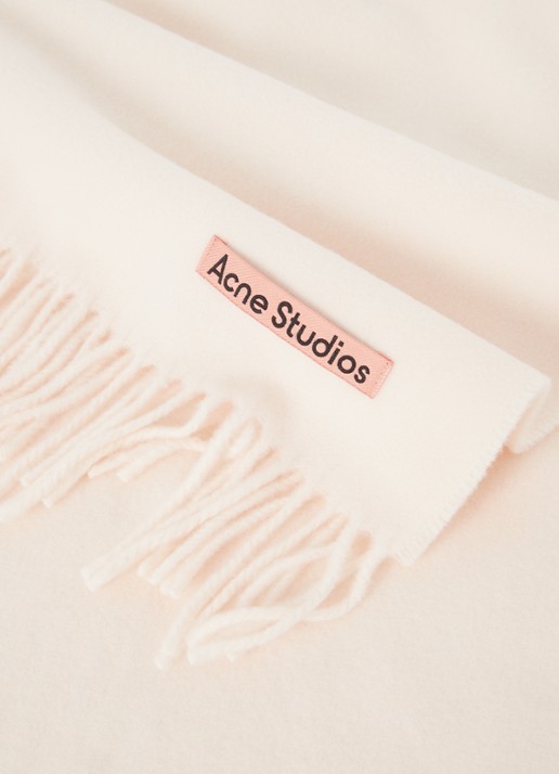 Acne Studios Sjaal van wol 200 x 45 cm - detail lichtroze