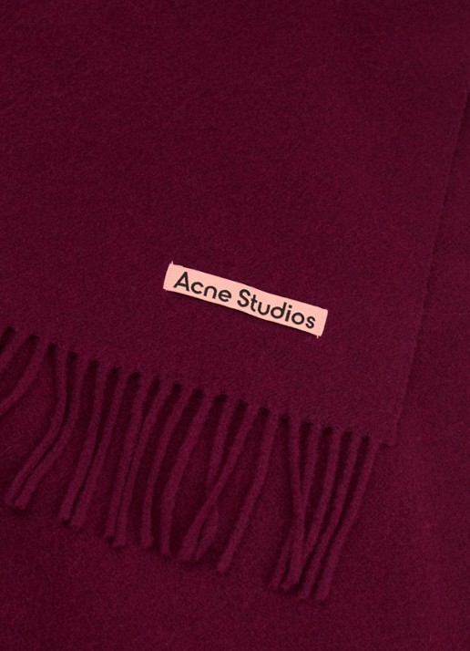 Acne Studios Sjaal van wol 200 x 45 cm - detail 4 bordeauxrood