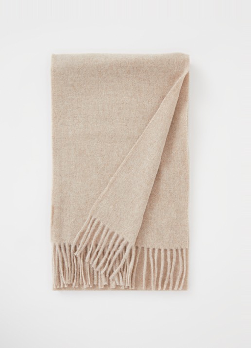 Acne Studios Sjaal van wol met franjes 190 x 30 cm - voorkant 2 zand