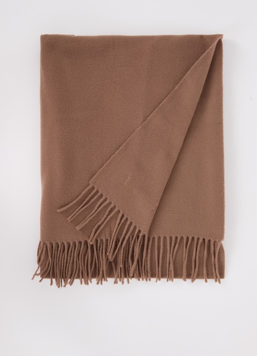 Acne Studios Sjaal van wol met franjes 200 x 45 cm - voorkant 2 lichtbruin