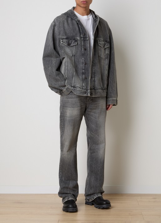 Acne Studios Spijkerjas met capuchon en steekzakken - voorkant 2 middengrijs