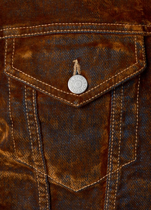 Acne Studios Spijkerjas van fluweel met steekzakken - detail 3 bruin