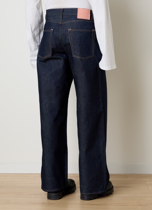 Acne Studios Straight leg jeans met donkere wassing - achterkant indigo