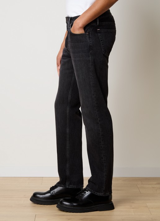 Acne Studios Straight leg jeans van  katoen met gekleurde wassing - detail 2 zwart