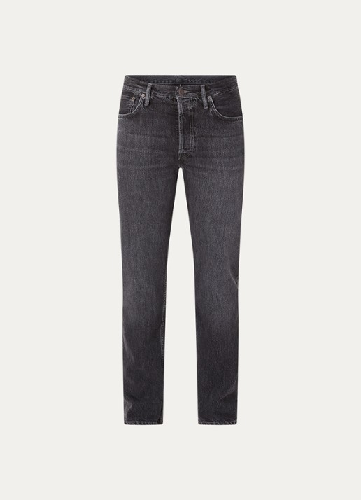 Acne Studios Straight leg jeans van  katoen met gekleurde wassing - voorkant 4 zwart
