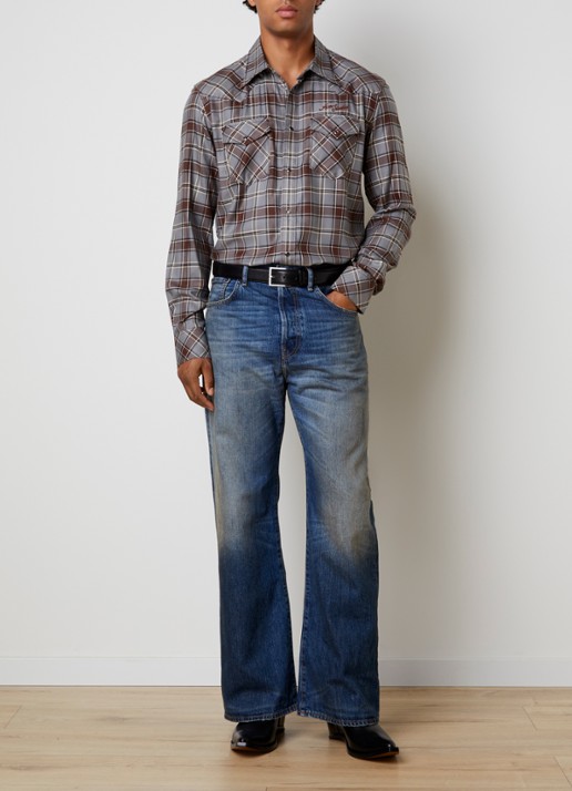 Acne Studios Surrow overshirt met ruitdessin - voorkant 2 grijs