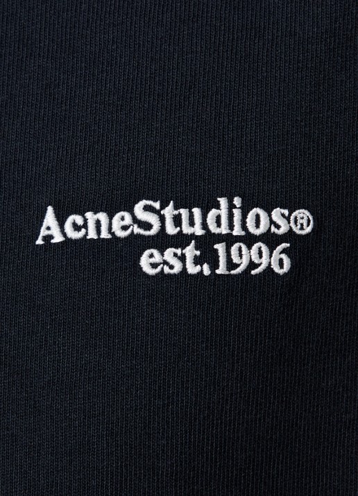 Acne Studios Sweater met halve rits en logoborduring - detail 3 zwart