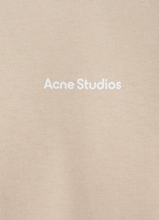 Acne Studios Sweater met logoborduring en trompetmouw - detail 3 donkerbeige