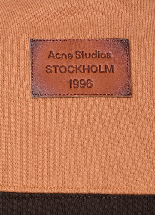 Acne Studios Sweater met streepprint en polokraag - detail 4 donkerbruin