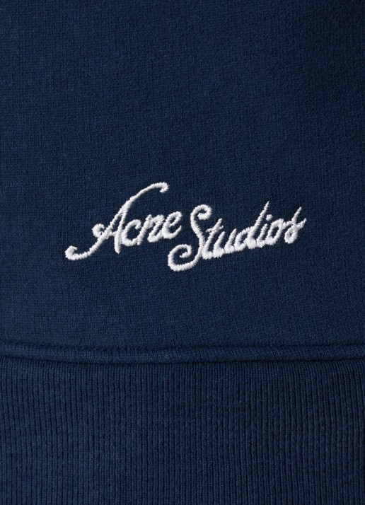 Acne Studios Sweatvest met logoborduring - detail 2 donkerblauw