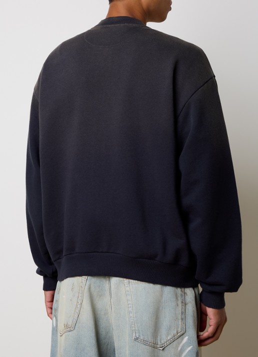 Acne Studios Sweatvest met logoprint en verwassen afwerking - achterkant 5 antraciet