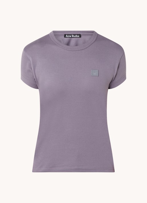 Acne Studios T-shirt met logoborduring - voorkant 2 paars