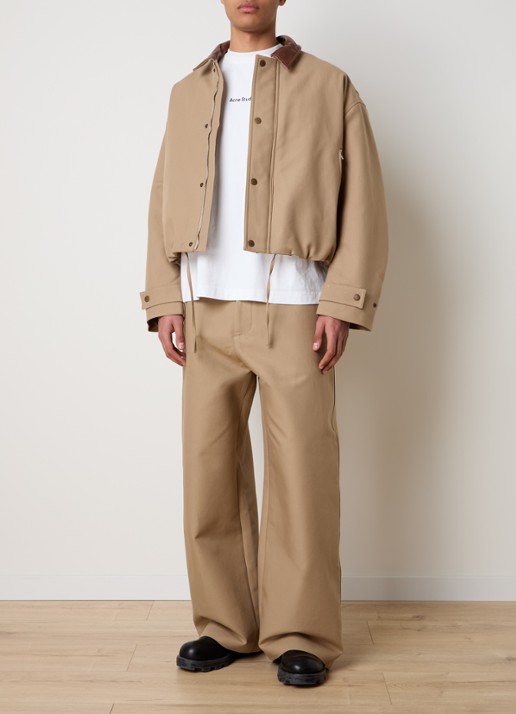 Acne Studios Wide fit chino met steekzakken - voorkant 3 khaki