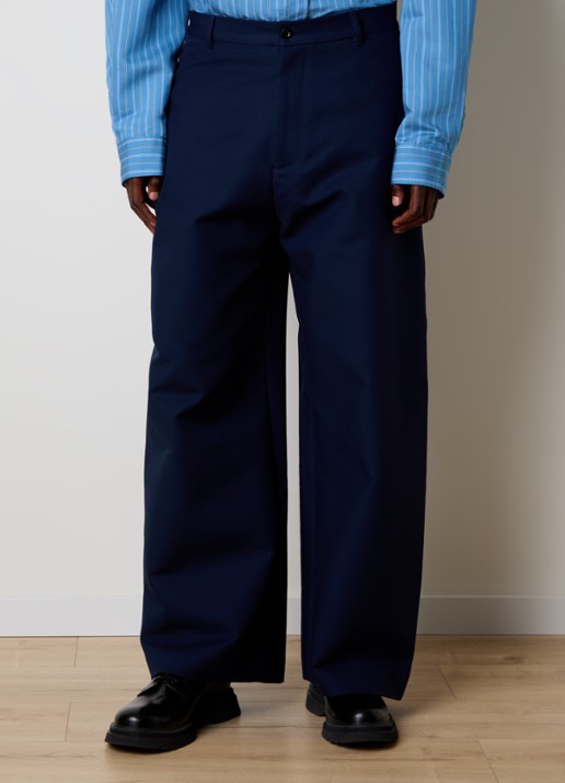 Acne Studios Wide fit chino met steekzakken - detail donkerblauw