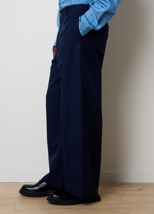 Acne Studios Wide fit chino met steekzakken - detail 2 donkerblauw
