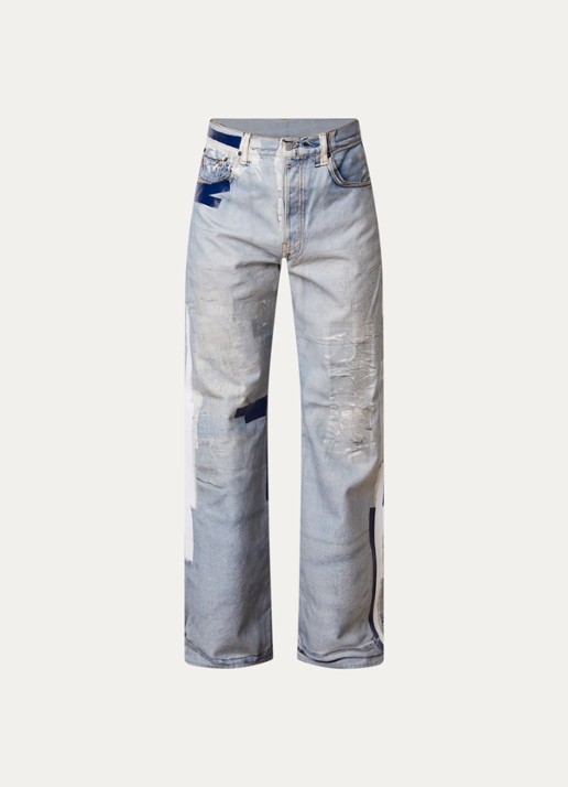 Acne Studios Wide leg jeans met lichte wassing - voorkant indigo