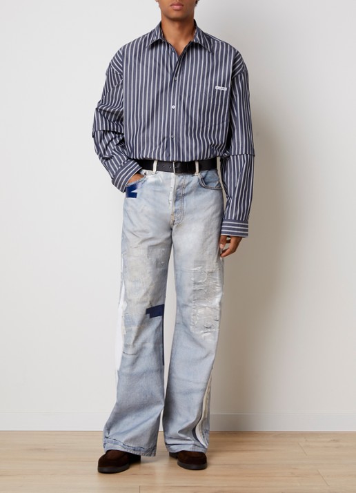 Acne Studios Wide leg jeans met lichte wassing - voorkant 2 indigo