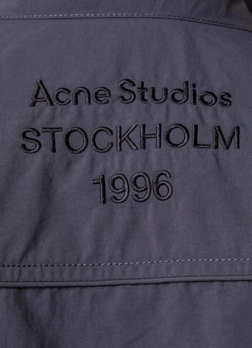 Acne Studios Windjack met opstaande kraag - detail 4 donkergrijs