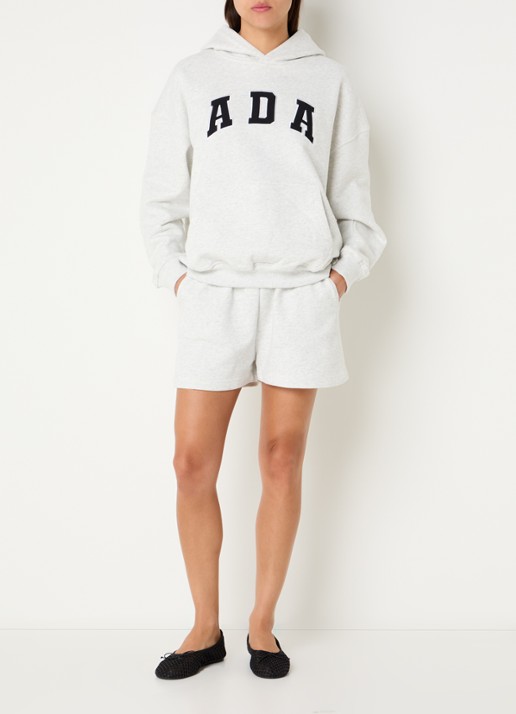 Adanola Ada sweater met logoborduring - voorkant 2 grijsmele