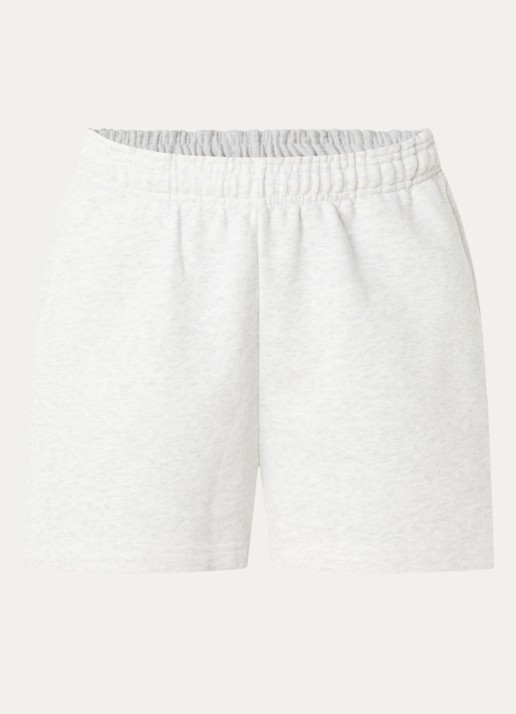 Adanola High waist wide fit korte joggingbroek met steekzakken - voorkant grijsmele