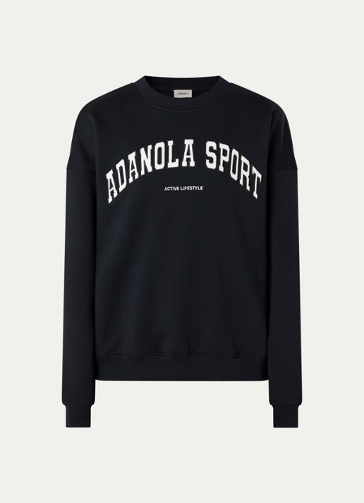 Adanola Oversized sweater met borduring - voorkant 3 zwart