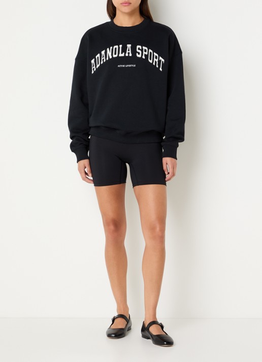 Adanola Oversized sweater met borduring - voorkant 4 zwart
