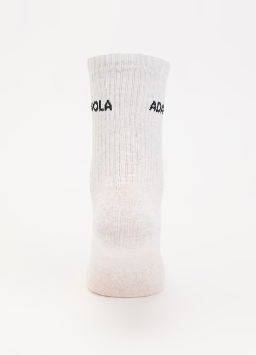 Adanola Sokken met logoborduring in  3-pack  - voorkant 3 grijsmele