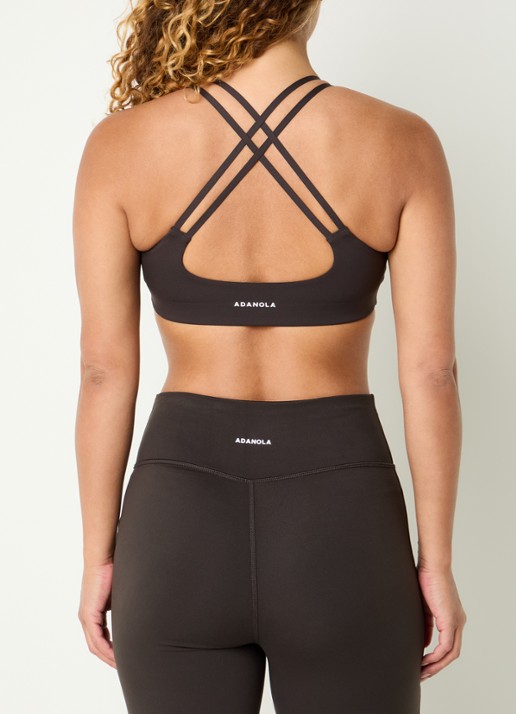 Adanola Ultimate sport bh met medium support en uitneembare vulling - achterkant 4 donkerbruin