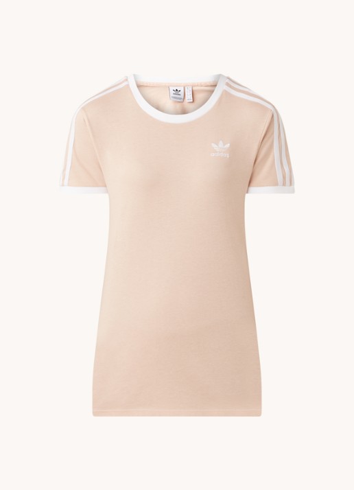 adidas 3 Stripes T-shirt met logoborduring - voorkant 2 zalmroze