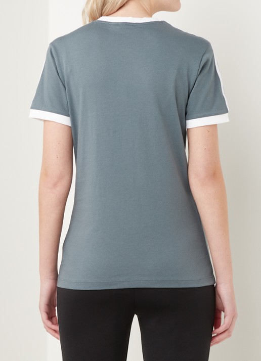 adidas 3 Stripes T-shirt met logoborduring - achterkant 4 staalblauw