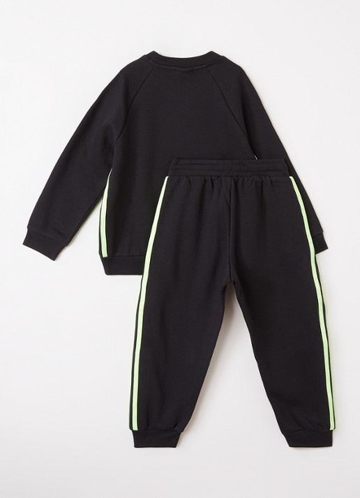 Adidas Crew set van sweater met joggingbroek 2-delig - voorkant 2 zwart