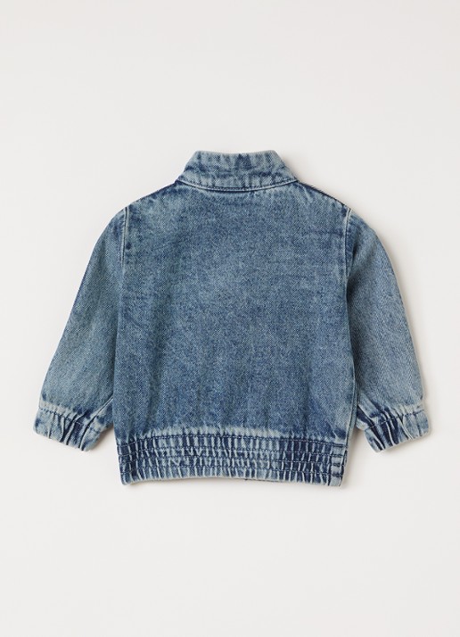 Adidas Firebird trackvest van denim - achterkant indigo