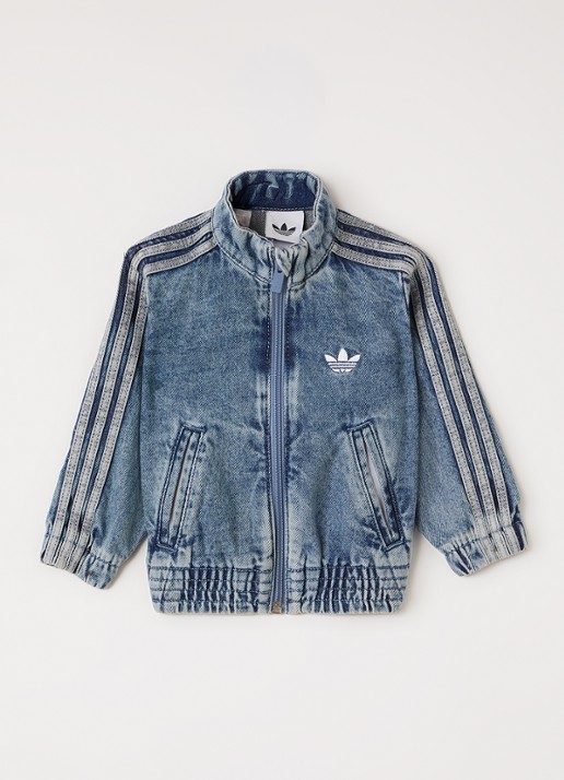 Adidas Firebird trackvest van denim - voorkant 5 indigo
