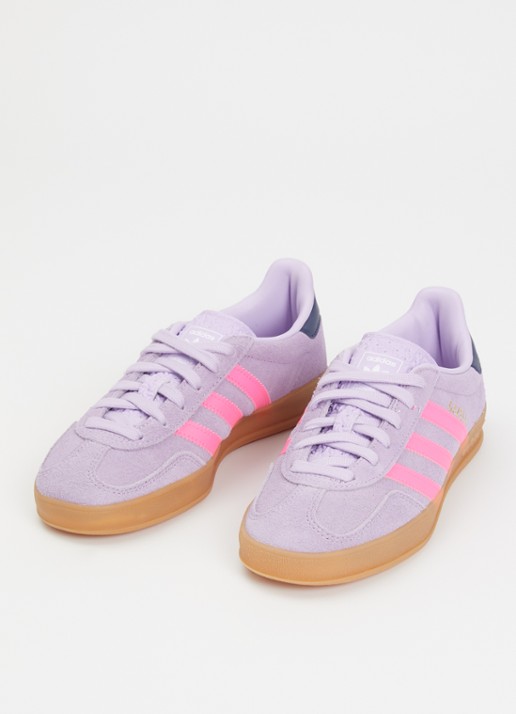 Adidas Gazelle Indoor J sneaker van suède - voorkant 2 paars