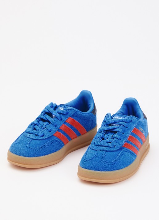 Adidas Gazelle Indoor sneaker van suède met logo - voorkant 3 blauw