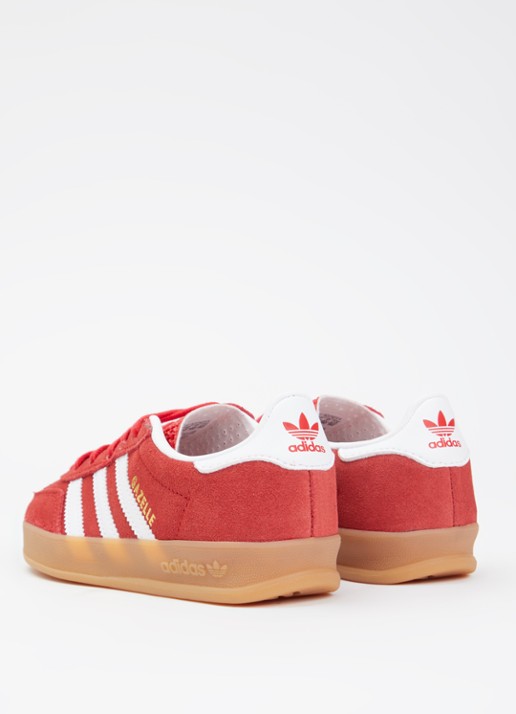 Adidas Gazelle Indoor sneaker van suède  - achterkant rood