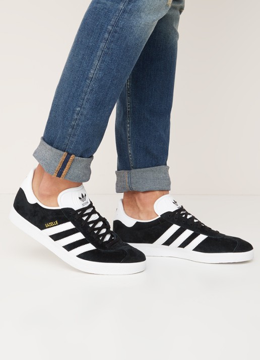 Adidas Gazelle sneaker van suède - voorkant 2 zwart