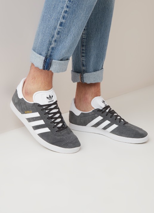 Adidas Gazelle sneaker van suède - voorkant 5 grijs