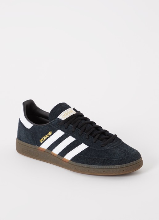 Adidas Handball Spezial sneaker van suède met leren details  - voorkant 5 zwart