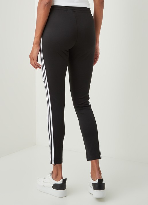 Adidas High waist slim fit joggingbroek met logo - achterkant zwart