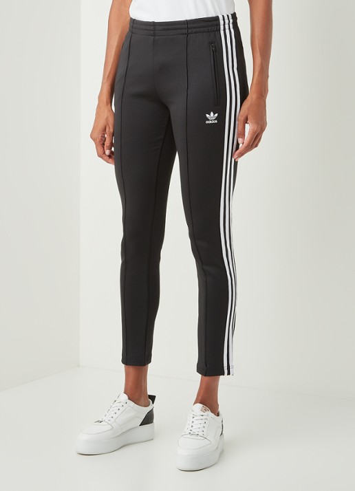 Adidas High waist slim fit joggingbroek met logo - detail 4 zwart
