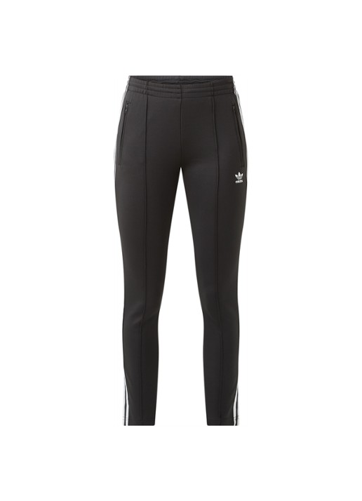 Adidas High waist slim fit joggingbroek met logo - voorkant 2 zwart