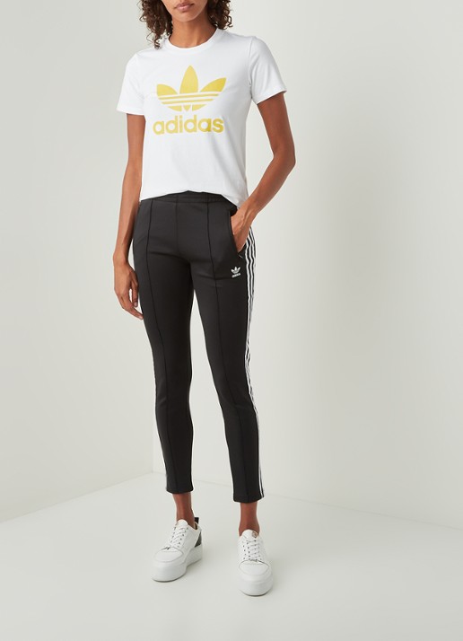 Adidas High waist slim fit joggingbroek met logo - voorkant 3 zwart