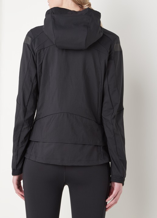 adidas Marathon packaway hardloop jack met capuchon - achterkant zwart