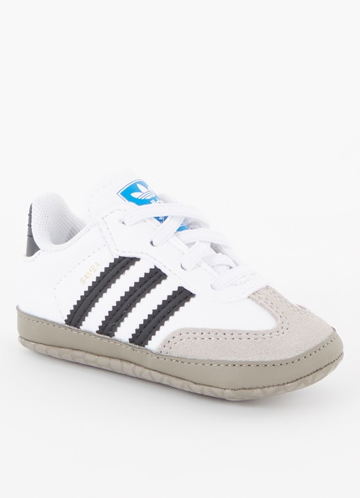 Adidas Samba babyschoentje van leer met suède details - voorkant zwart