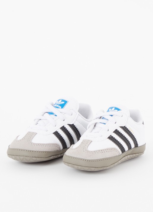 Adidas Samba babyschoentje van leer met suède details - voorkant 2 zwart